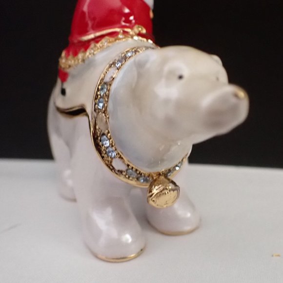 Depatment56 Santa on Polar Bear Jeweled Box/Xmas/Holiday/Santa Claus - Picture 3 of 8